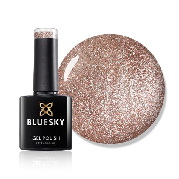 Bluesky sparkly pink gel polish Chiffon Twirl - British product