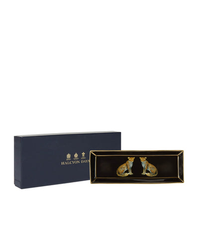 Halcyon Days Leopards Rectangular Organizer Tray 20.5cm x 7.5cm