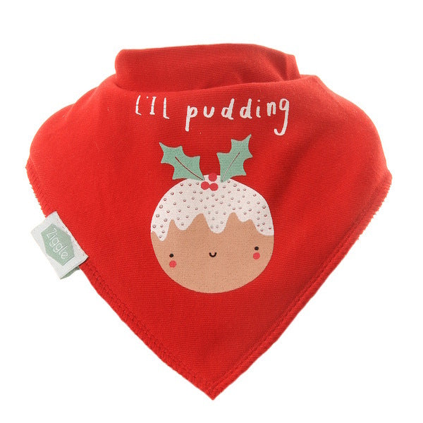 Ziggle Lil Pudding Christmas bandana bib (British brand)