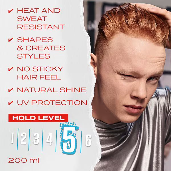 Wella Shockwaves Ultra Strong Heat & Sweatproof hair gel 200ml (British brand)