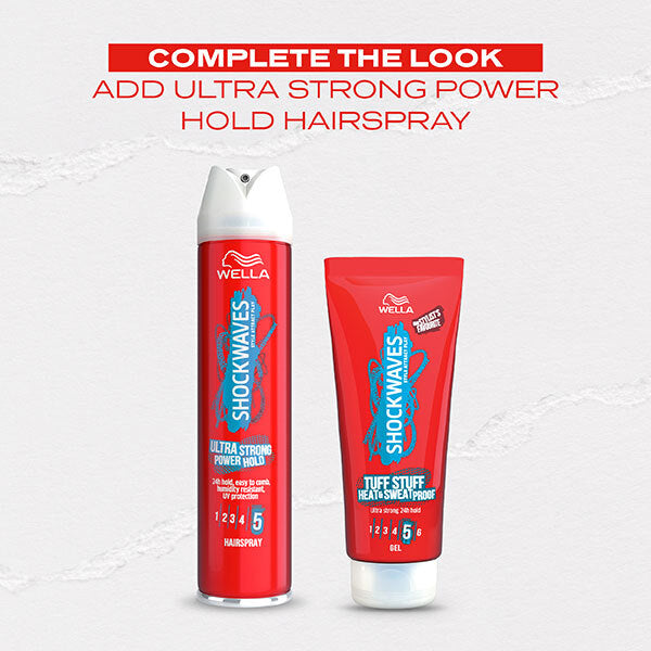 Wella Shockwaves Ultra Strong Heat & Sweatproof hair gel 200ml (British brand)