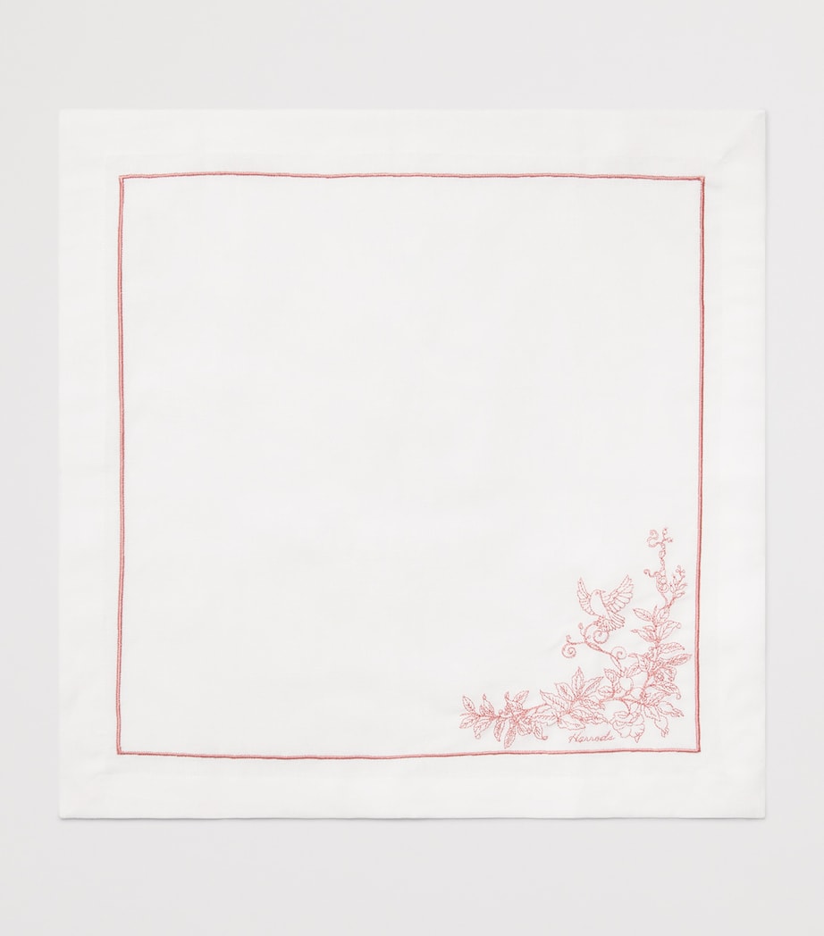 Harrods cotton-linen embroidered napkins set of 4, UK version