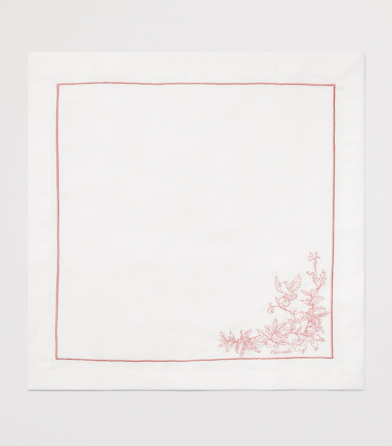 Harrods cotton-linen embroidered napkins set of 4, UK version