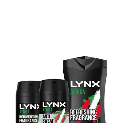 Lynx Personal Care Bundle Dry Africa Anti-Perspirant Deodorant and Body Spray 150Ml