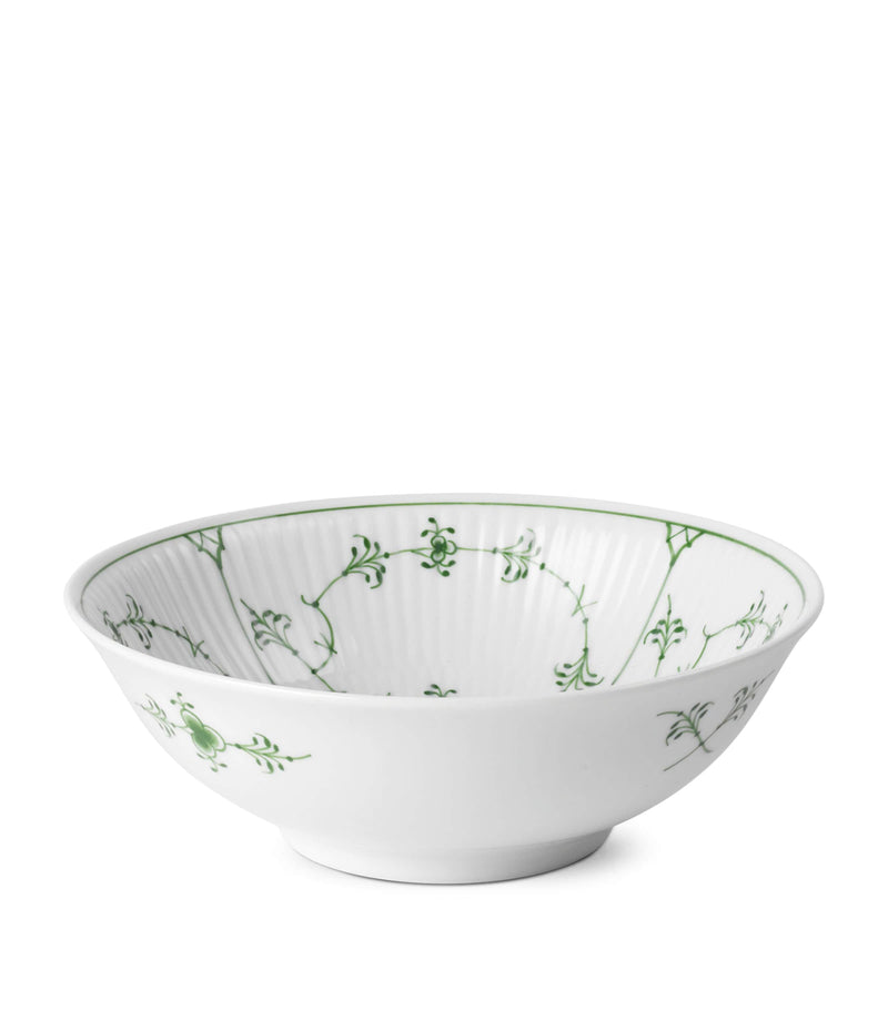 Royal Copenhagen Porcelain Green Fluted Plain Bowl 16cm, imported from the UK