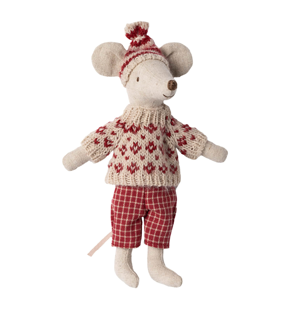 Maileg Winter Mouse Mum soft toy with skis 19cm, imported from the UK