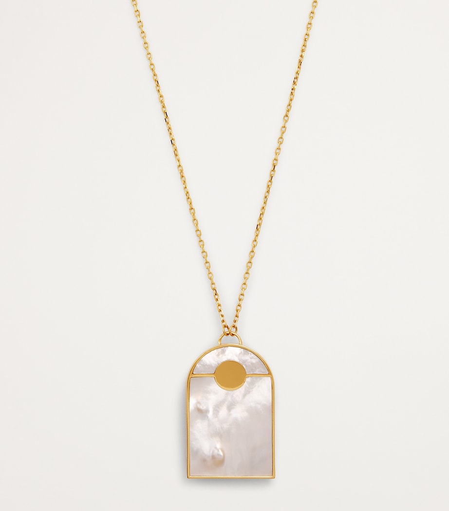 L'ATELIER NAWBAR Yellow Gold, Diamond and Malachite Biladi Palm Necklace