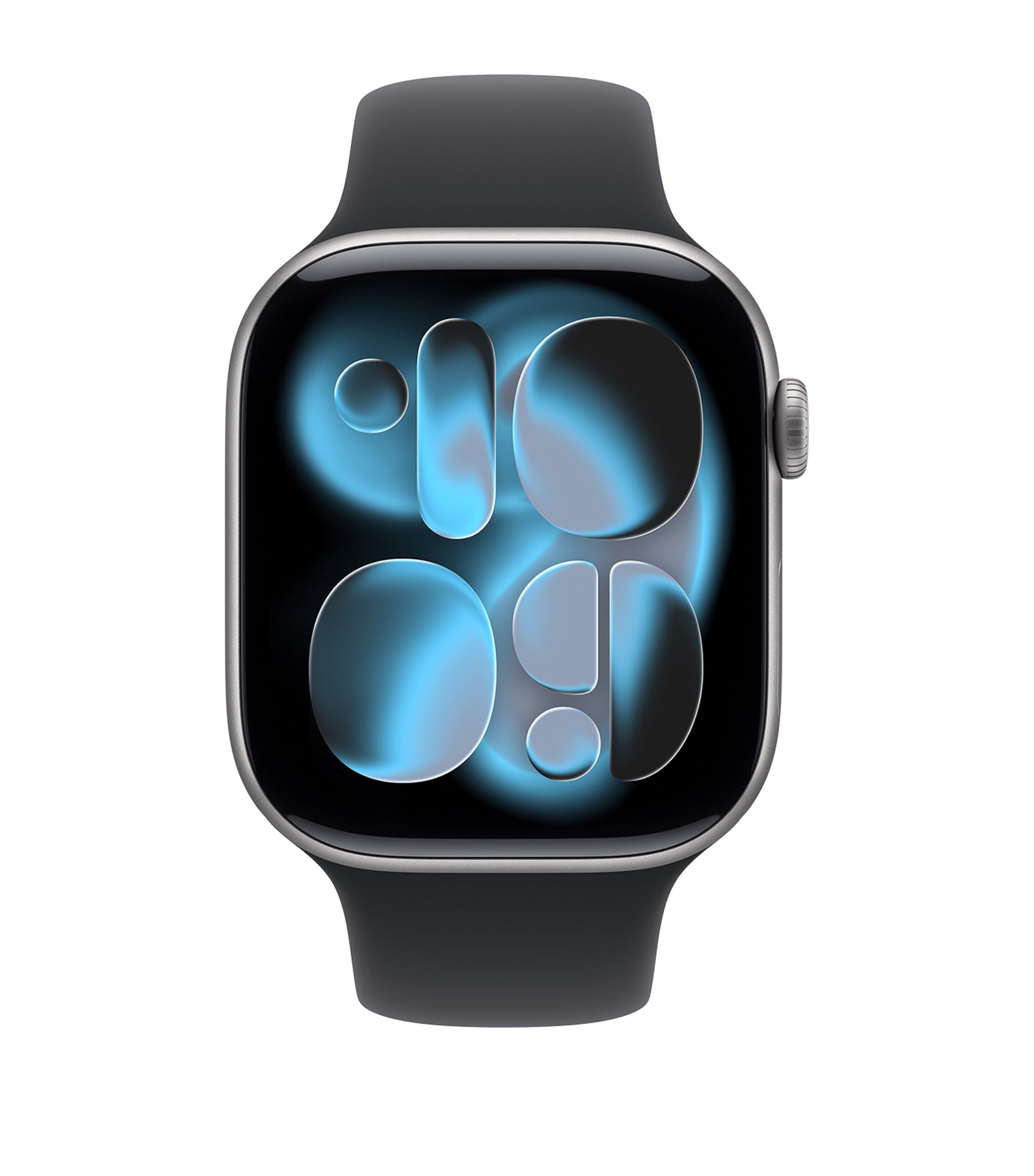 Apple smartwatch Space Grey Aluminium with Black Sport Band 46mm Medium/Large - British product