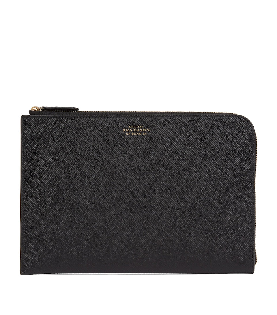 Soft Leather Organizer Pouch with Multiple Pockets, 19cm x 26cm x 3cm