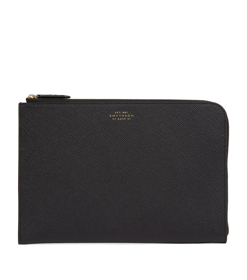 Soft Leather Organizer Pouch with Multiple Pockets, 19cm x 26cm x 3cm