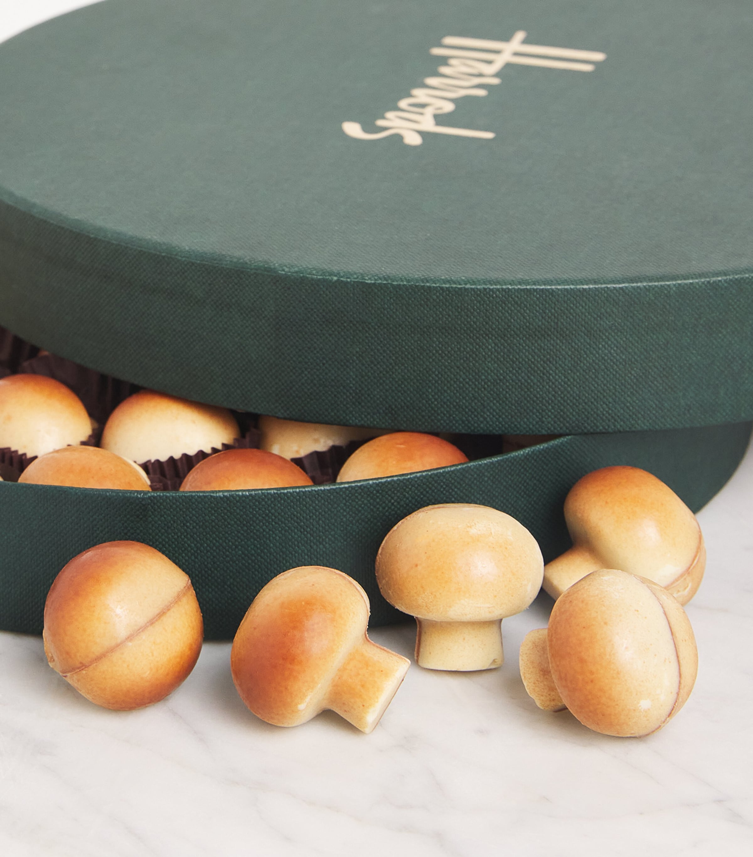 Harrods Belgian mini chocolate selection with mushroom-shaped chocolates and hazelnut praline 560g, UK version