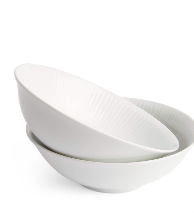 Royal Copenhagen Set of 2 White Fluted Bowls (15cm)