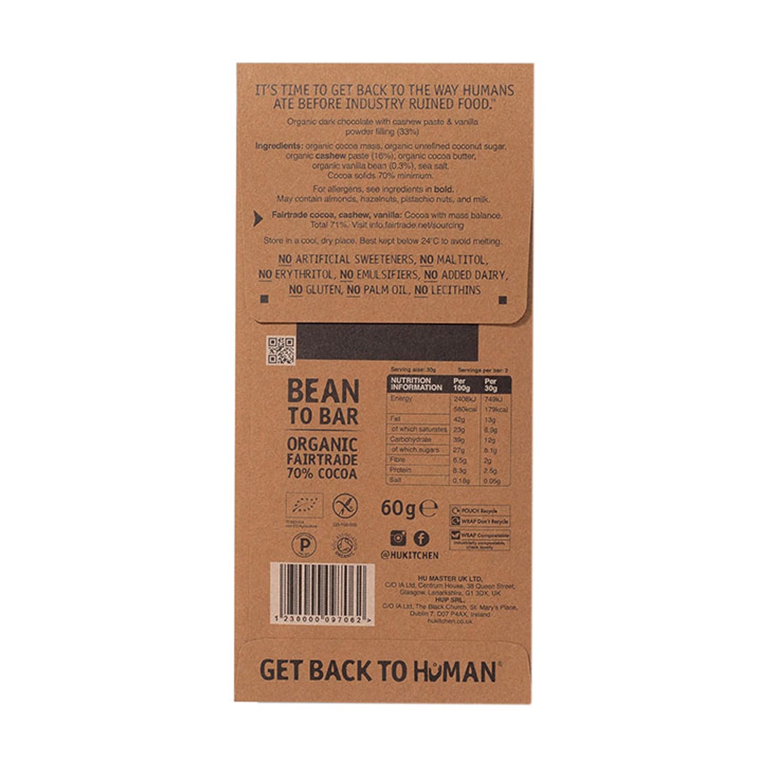 Hu Cashew Butter Dark Chocolate Bar 60g, UK version