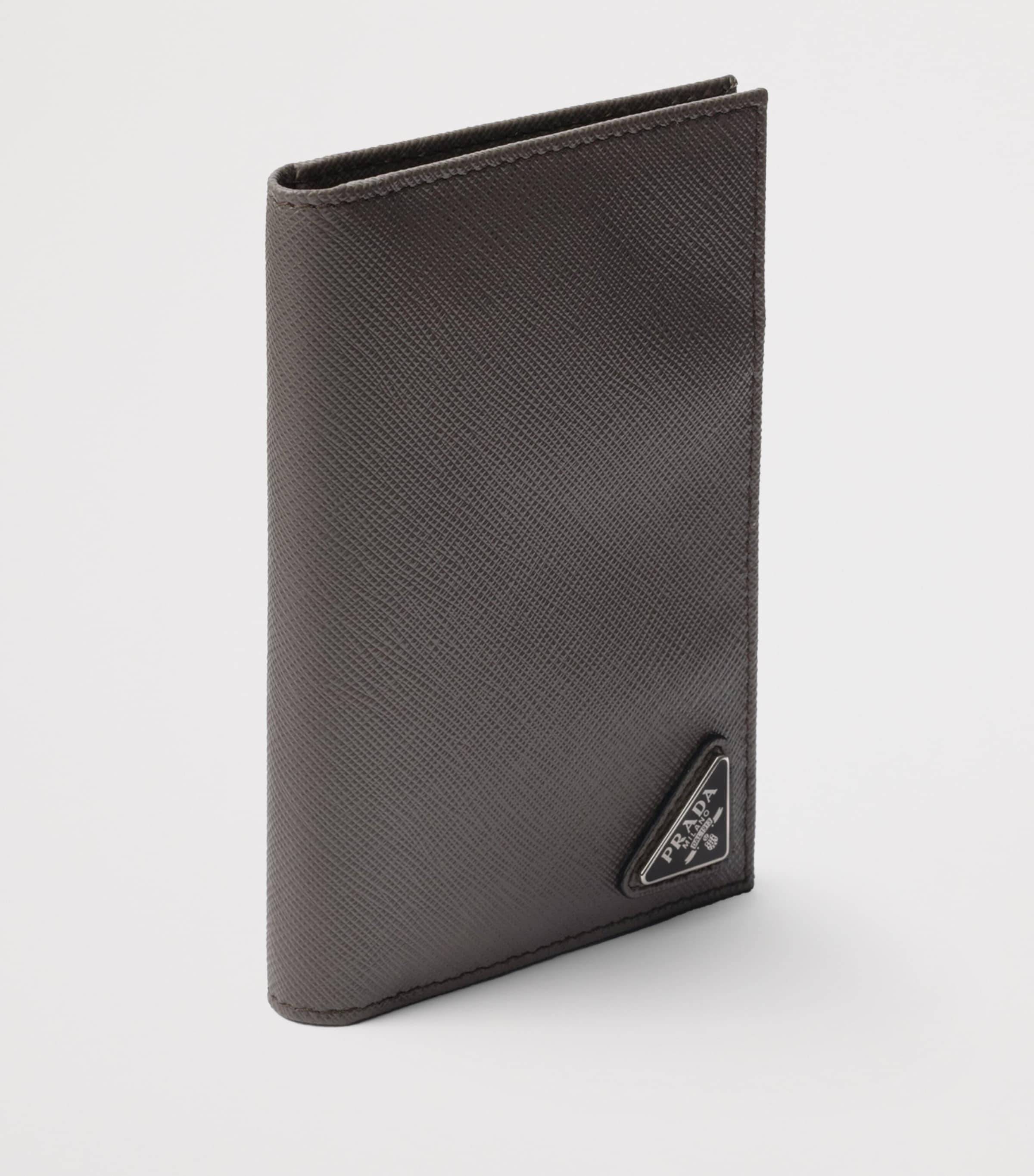 Prada Saffiano Leather Logo Passport Holder, imported from the UK