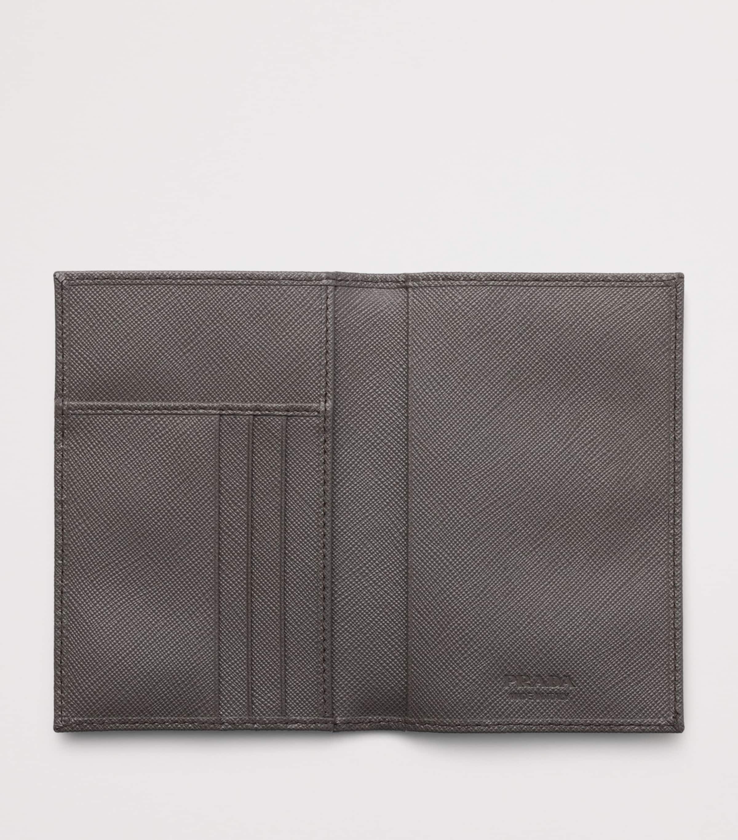 Prada Saffiano Leather Logo Passport Holder, imported from the UK