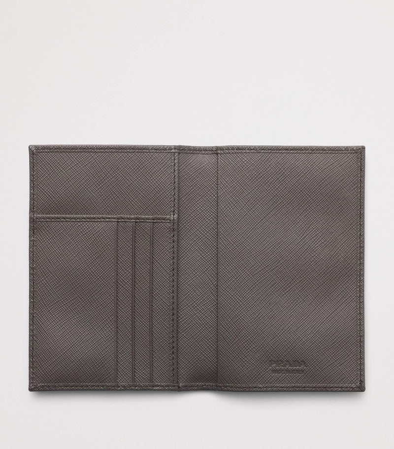 Prada Saffiano Leather Logo Passport Holder, imported from the UK