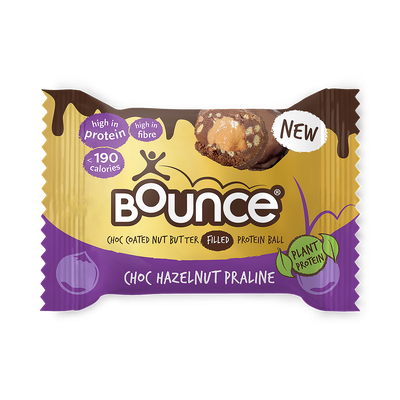 Bounce Sjokolade Hasselnøtt Praline Planteprotein Ball 40g
