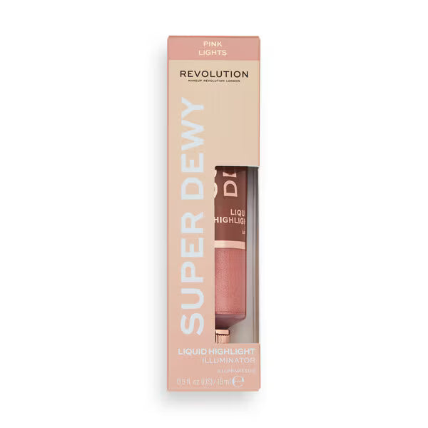 Revolution Superdewy Liquid Highlighter Pink Lights, imported from the UK