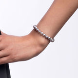 6-7mm Cultured Freshwater Grey Pearl Bracelet, 18ct White Gold - McGrocer