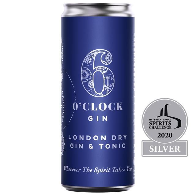 6 O'clock Gin London Dry Gin & Tonic   250ml - McGrocer
