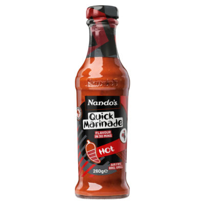 Nando's Hot Quick Marinade 260g, imported from the UK