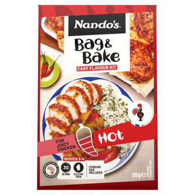 Nando's Hot seasoning bag 20g, imported from the UK