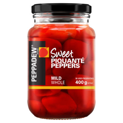 Peppadew Sweet Piquanté Peppers Mild Whole 400g, imported from the UK