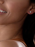 Sterling Silver Cubic Zirconia Star Stud Earrings