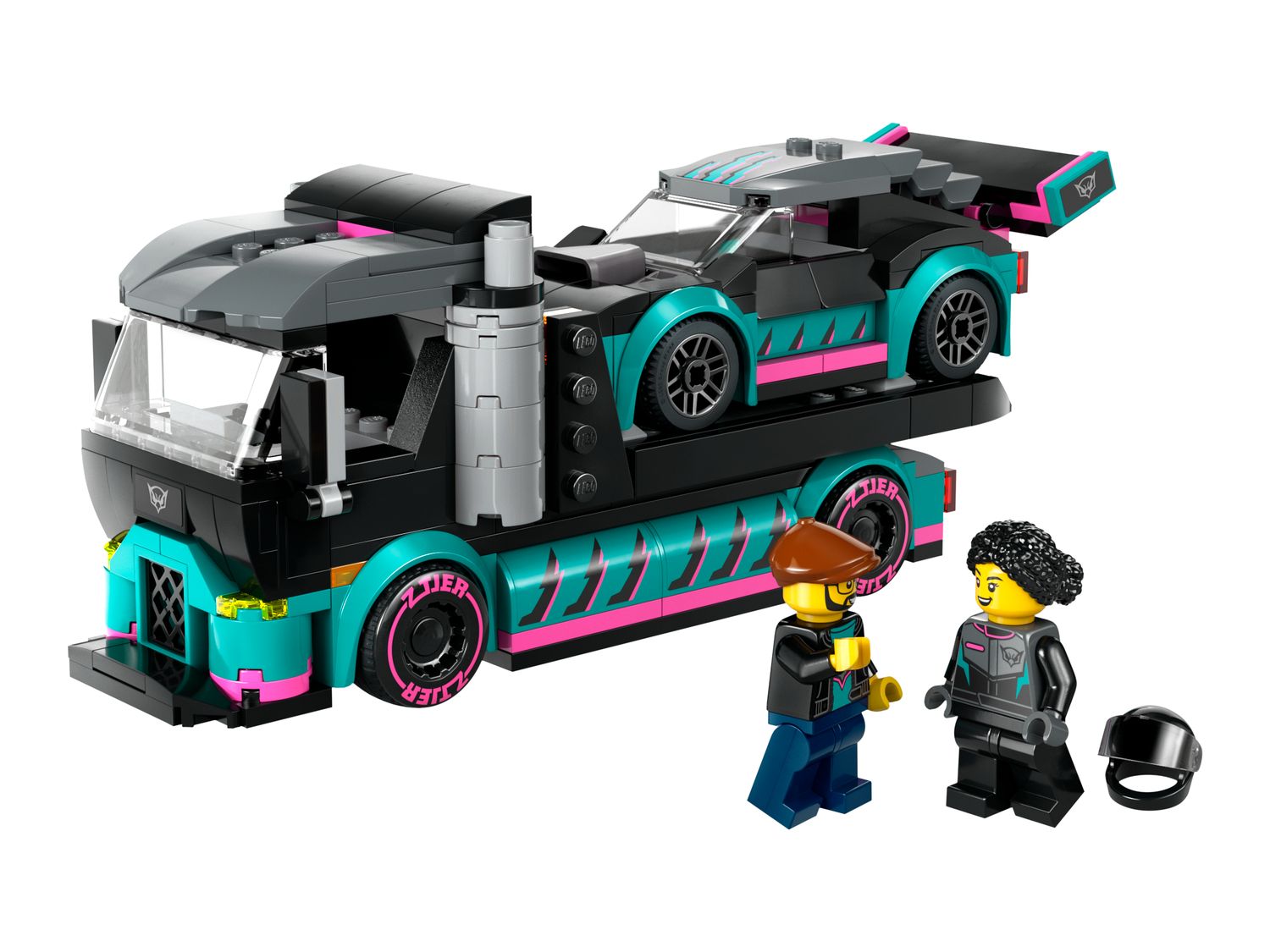 LEGO City Race Car and Car Carrier Truck 328 pieces, imported from the UK