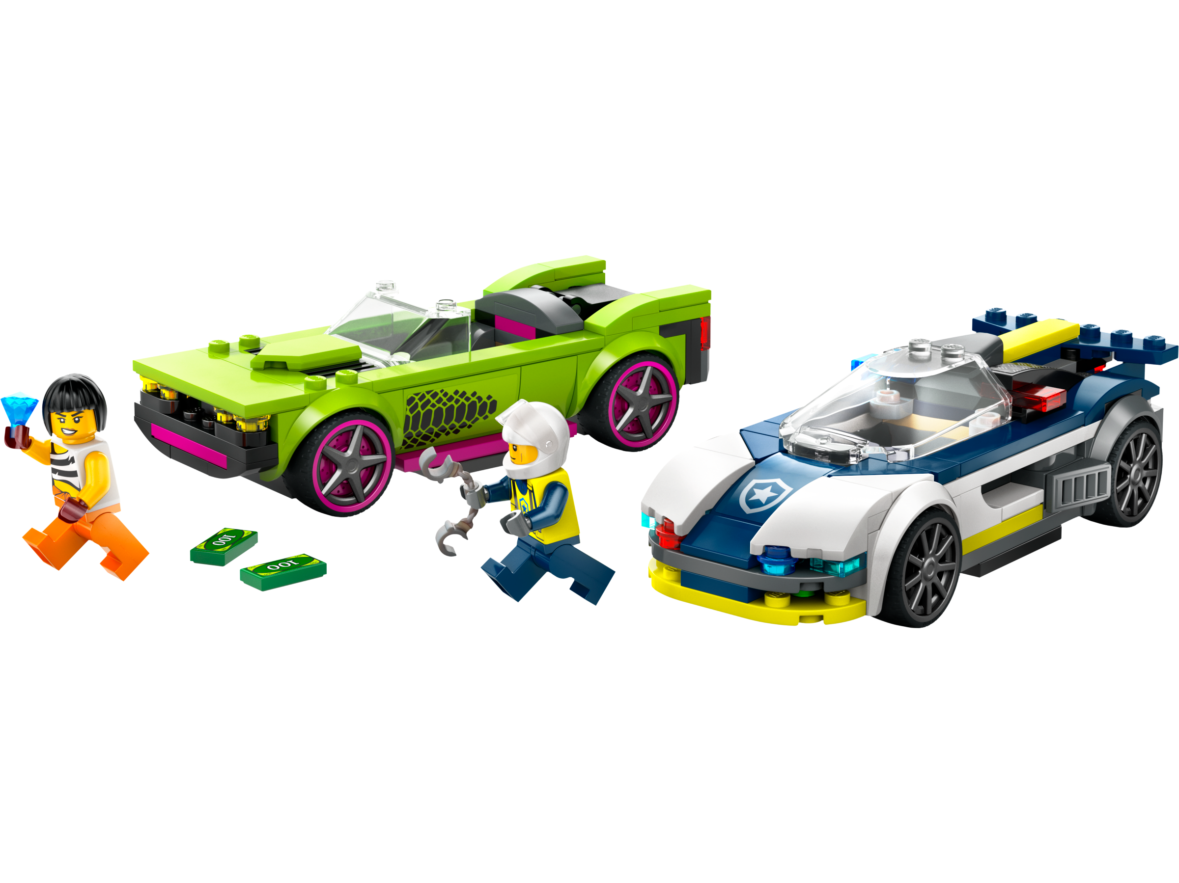 LEGO City Police Car Chase Building Set 213 Pieces, imported from the UK
