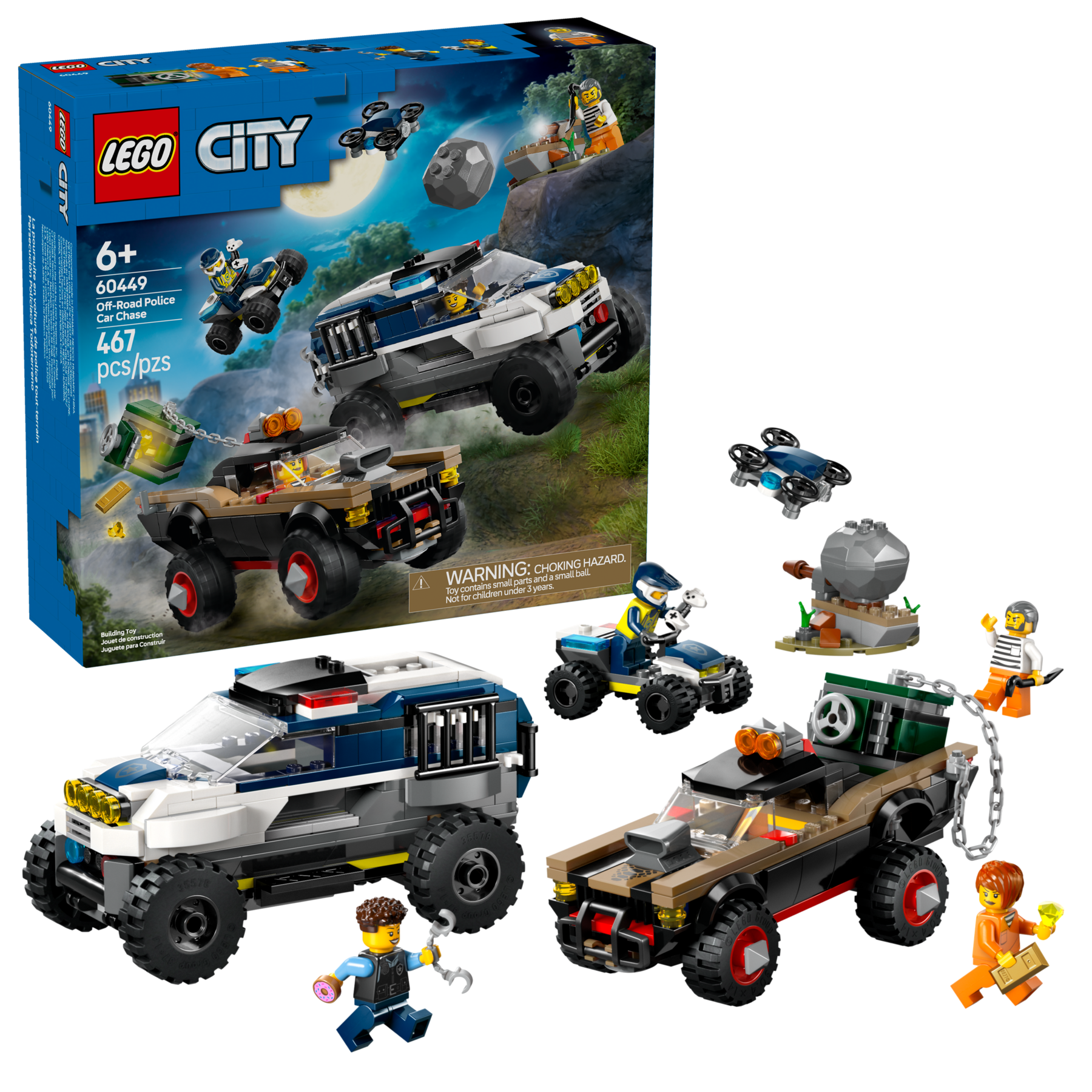 LEGO City Off-Road Police Car Chase building set 467 pieces, UK version