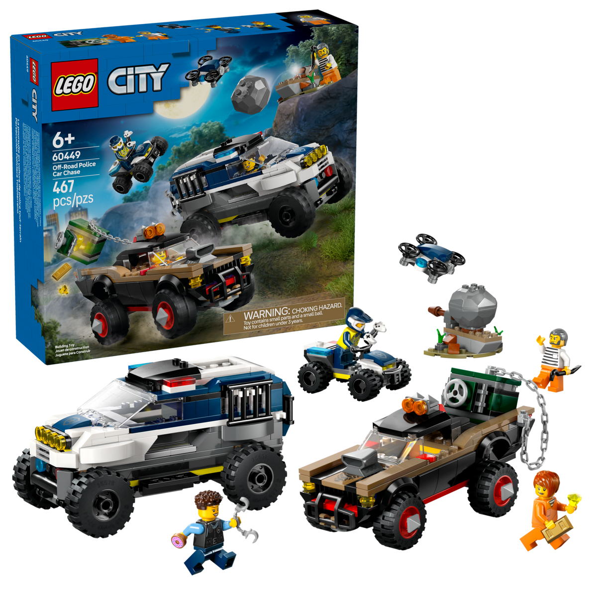 LEGO City Off-Road Police Car Chase building set 467 pieces, UK version