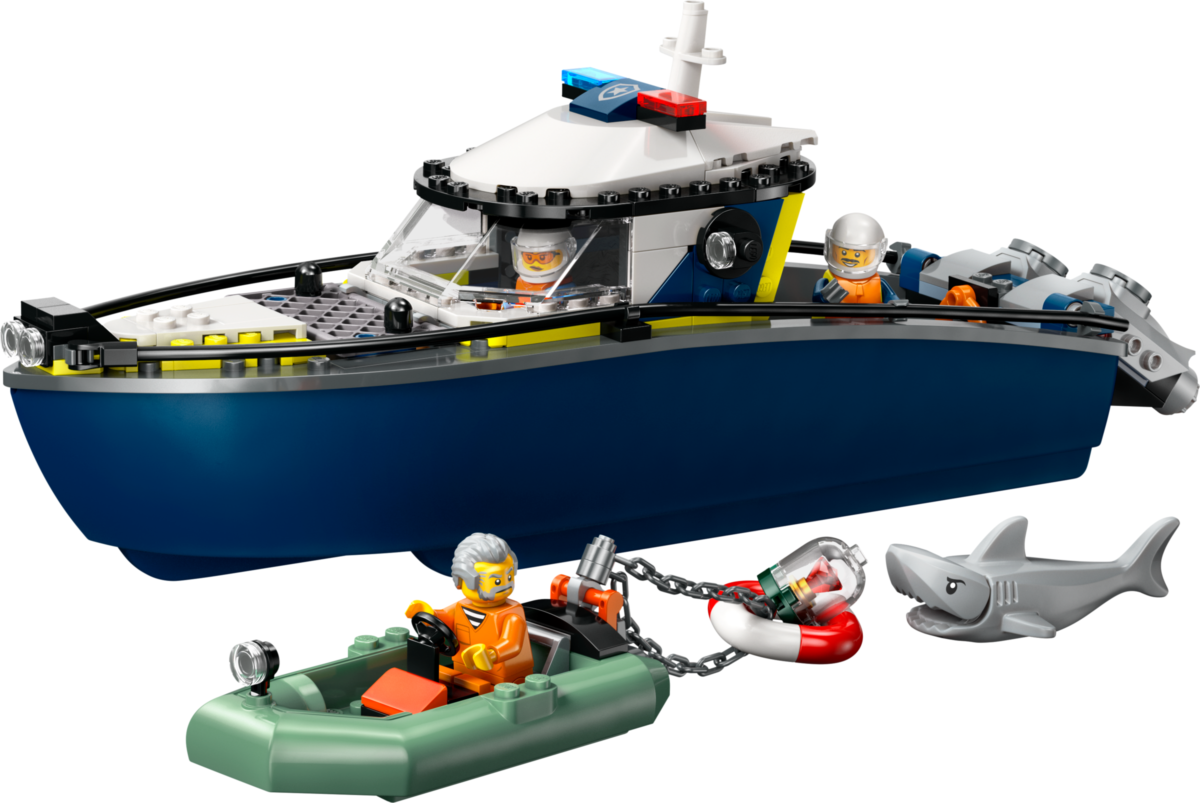 LEGO Police Boat Chase building set 264 pieces, imported from the UK