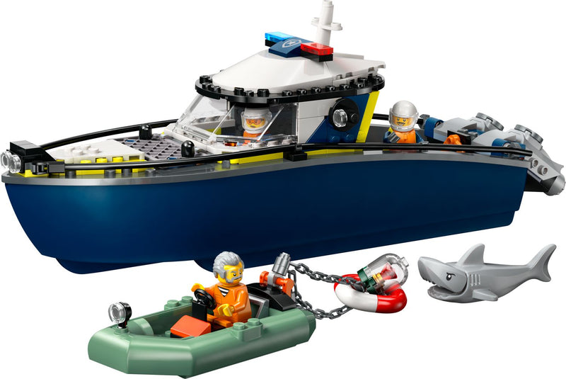 LEGO Police Boat Chase building set 264 pieces, imported from the UK