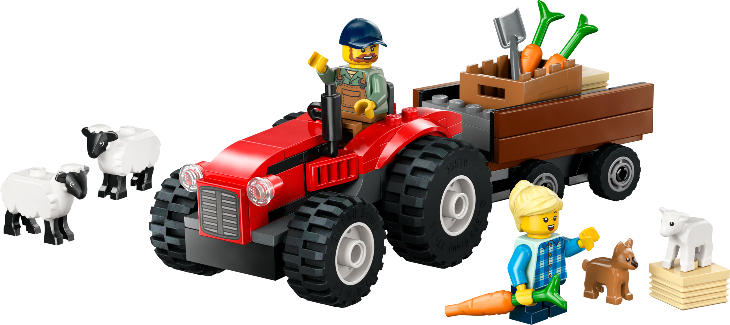 LEGO red tractor playset sheep 116 pieces imported from the UK