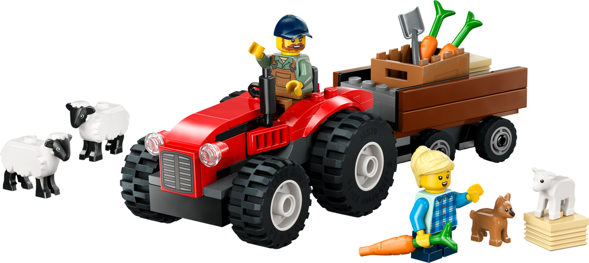 LEGO red tractor playset sheep 116 pieces imported from the UK