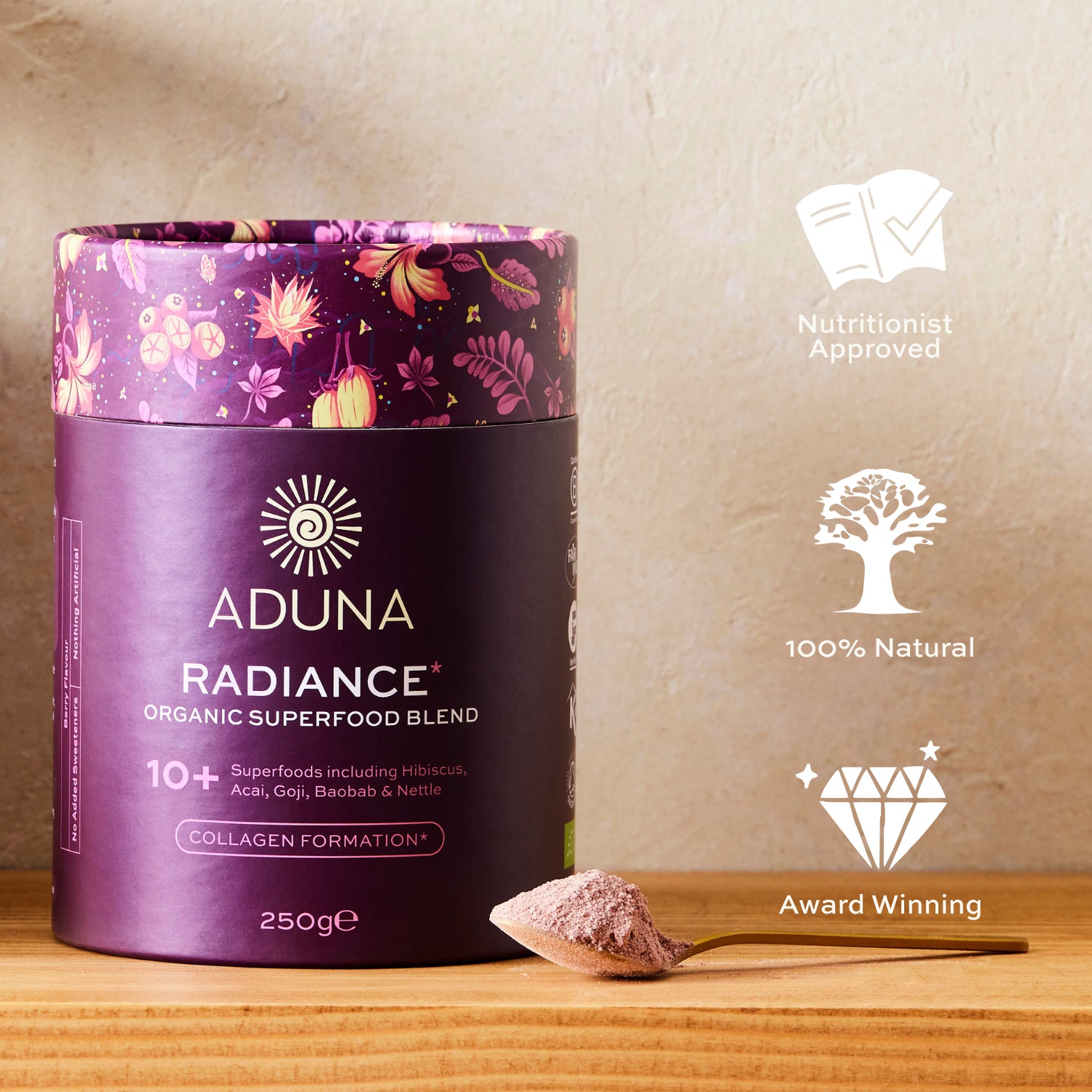Aduna Radiance Organic Superfood Blend 250g - British product