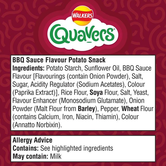 Walkers Quavers BBQ Sauce Multipack Snacks Crisps   6 per pack GOODS M&S   
