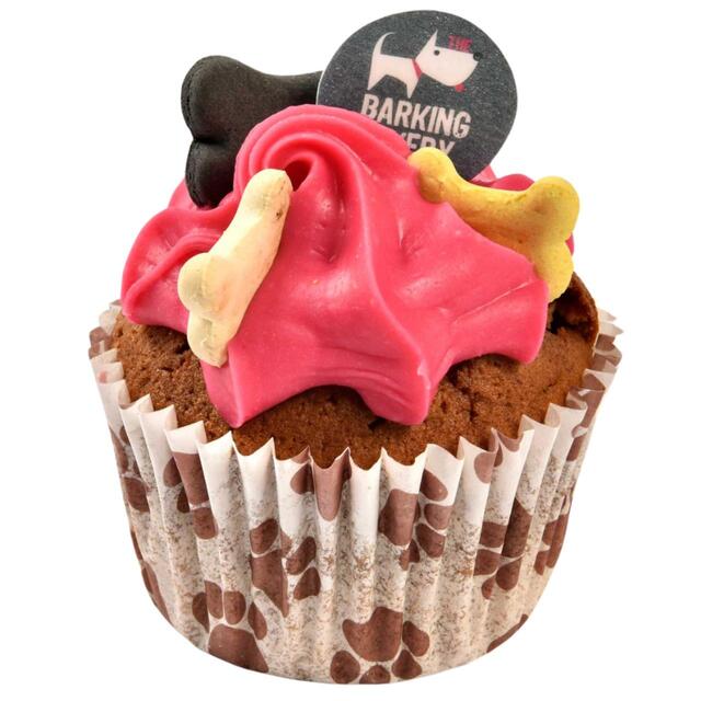 The Barking Bakery Woofin Dog Treat Muffin Vanilla Pink Yogurt Icing   95g - McGrocer