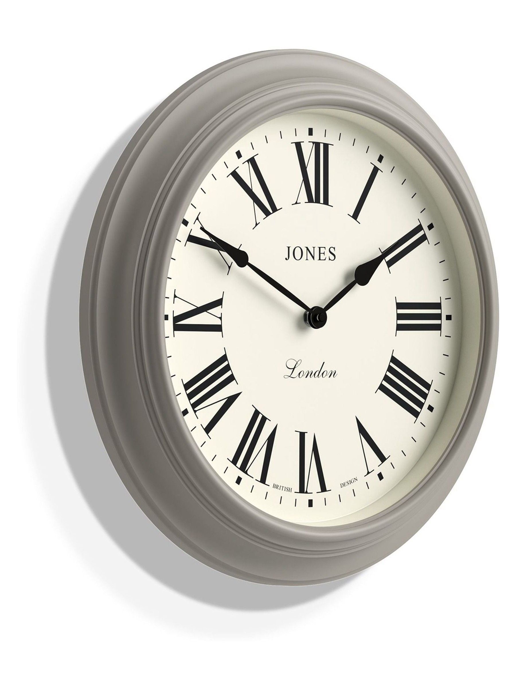 Jones Clocks Grey Supper Club wall clock 40cm, UK version