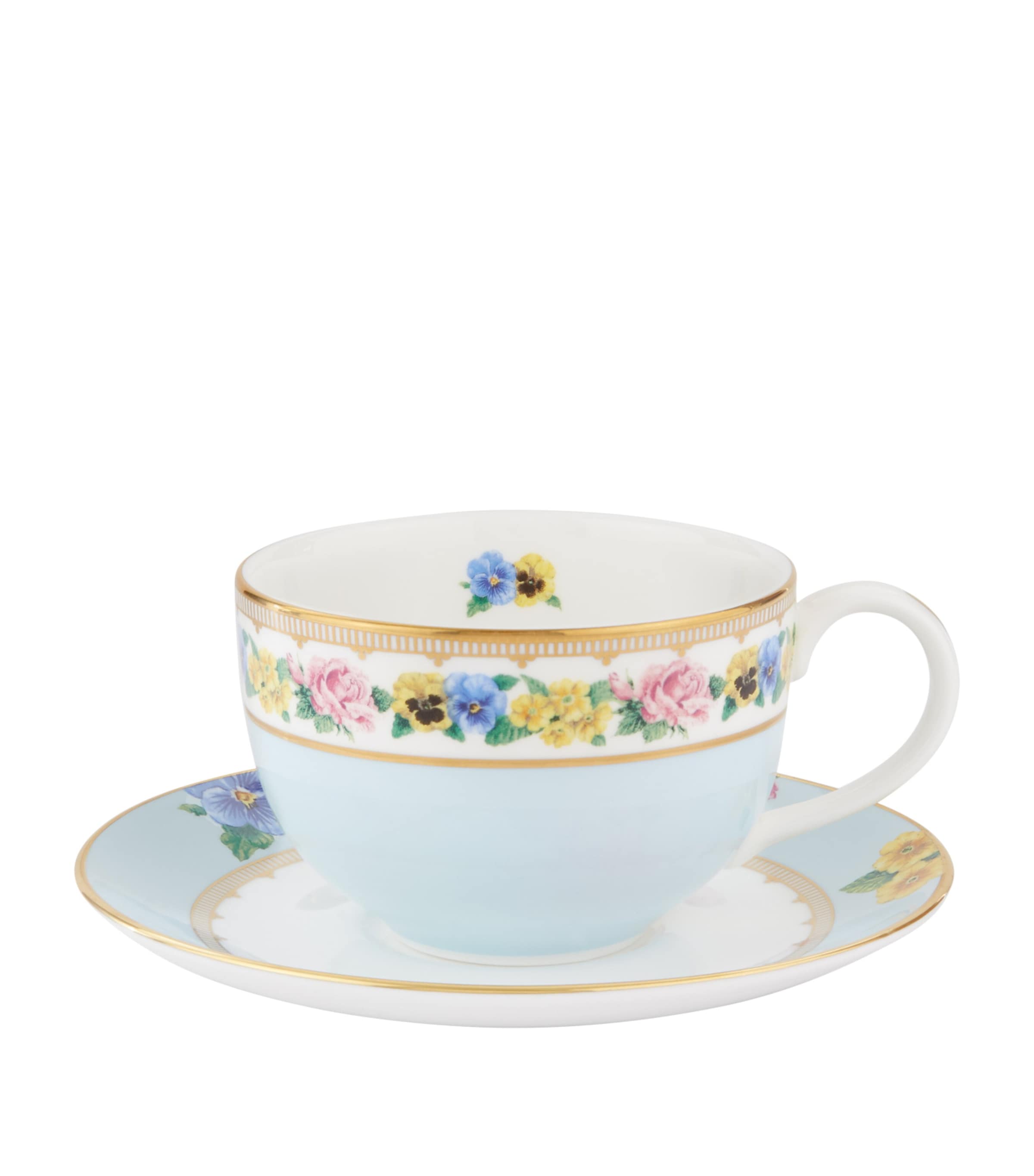 Halcyon Days Shell Garden Floral teacup and saucer, UK version