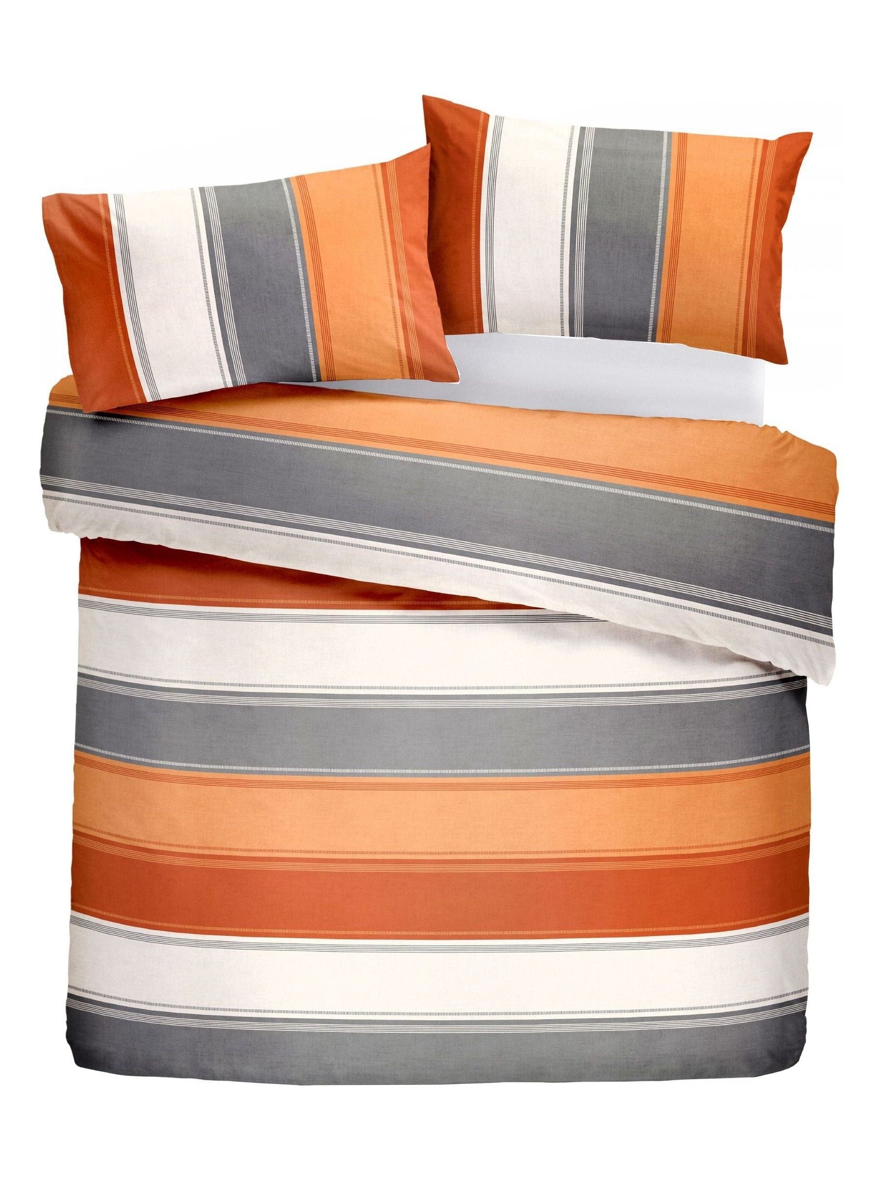 Fusion Orange Betley duvet cover and pillowcase set - Single - British product