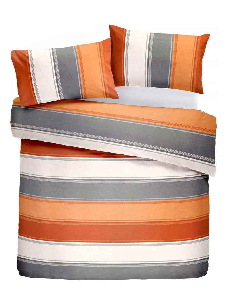 Fusion Orange Betley duvet cover and pillowcase set - Single - British product