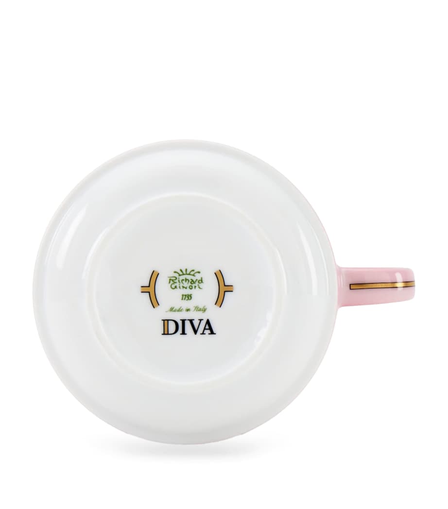 GINORI 1735 porcelain Colonna Diva Rosa teacup, UK version