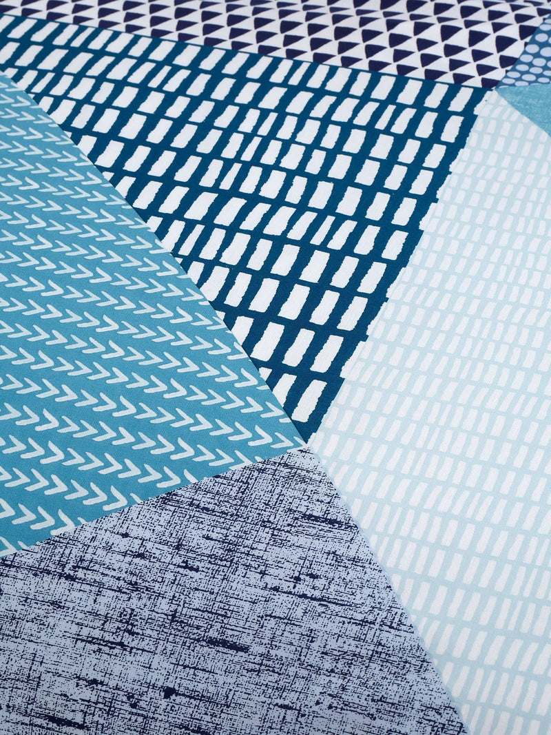Catherine Lansfield teal blue Larsson geo bedding set - British product