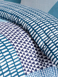 Catherine Lansfield teal blue Larsson geo bedding set - British product