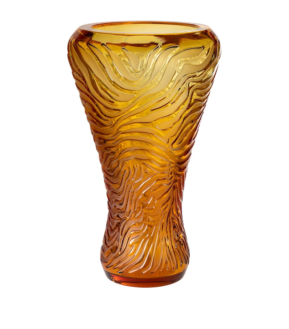 Lalique crystal tiger vase 45cm, UK version