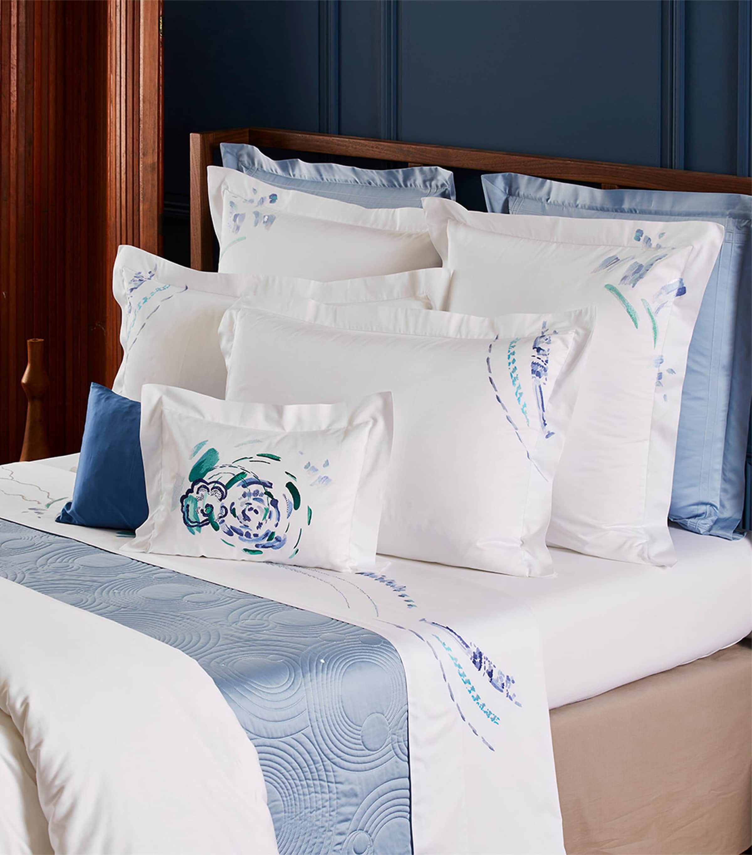 Yves Delorme Couture Pima Cotton Abysses King Oxford Pillowcase Pair (50cm x 90cm)