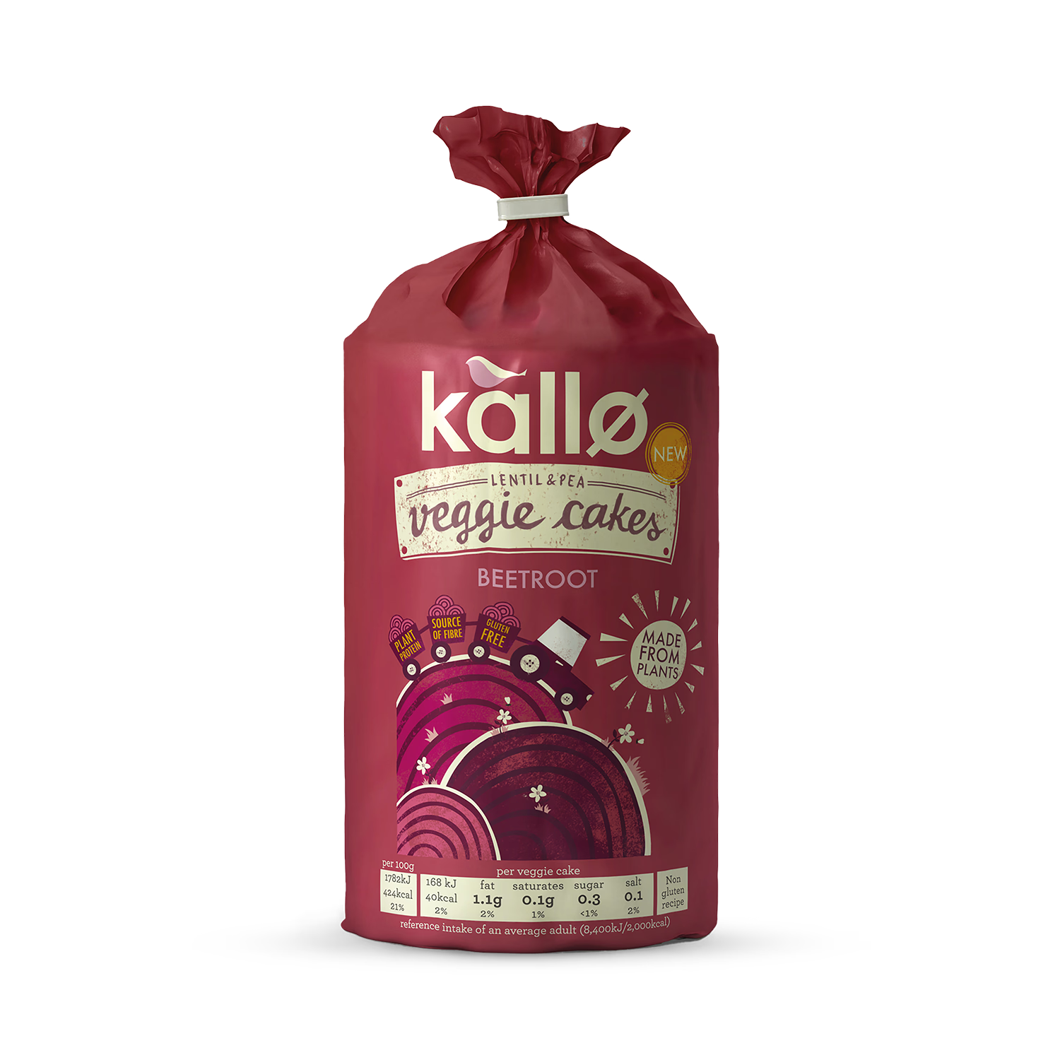 Kallo Beetroot & Balsamic Veggie Cakes 122g, imported from the UK