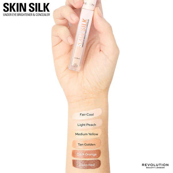 Revolution Skin Silk Brightener Concealer Medium Yellow, imported from the UK